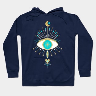 Turquoise and gold mystic eye Hoodie